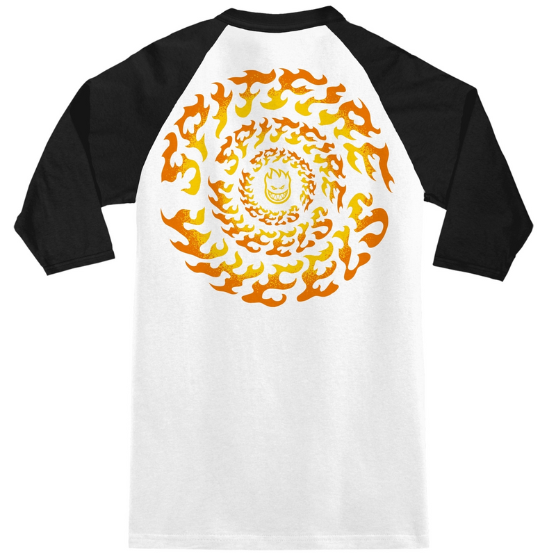 Spitfire 'Torched Script' Raglan Tee - White/Black-2