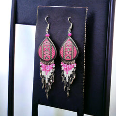 Southwestern Painted Pink Earrings-1