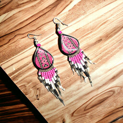 Southwestern Painted Pink Earrings-2