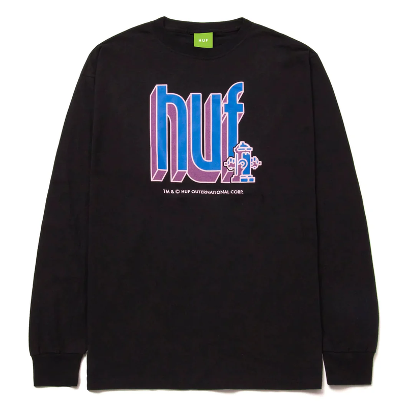 HUF 'Bookend' L/S Tee - Black-1