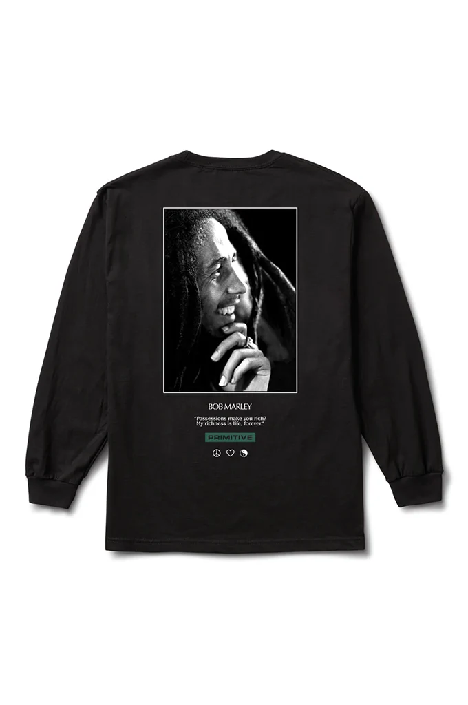 Primitive x Bob Marley 'Life Forever' L/S Tee - Black-2