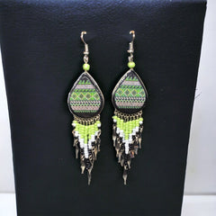Green Southwestern Earrings-2