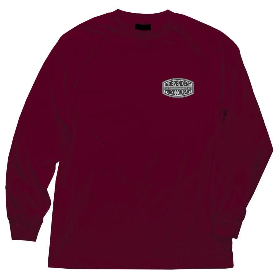 Independent 'ITC Curb' L/S Tee - Burgundy-1