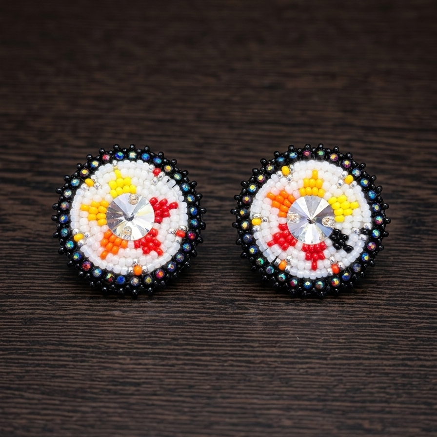 Beaded Halo Studs-2