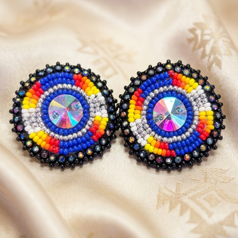 Beaded Halo Studs-5