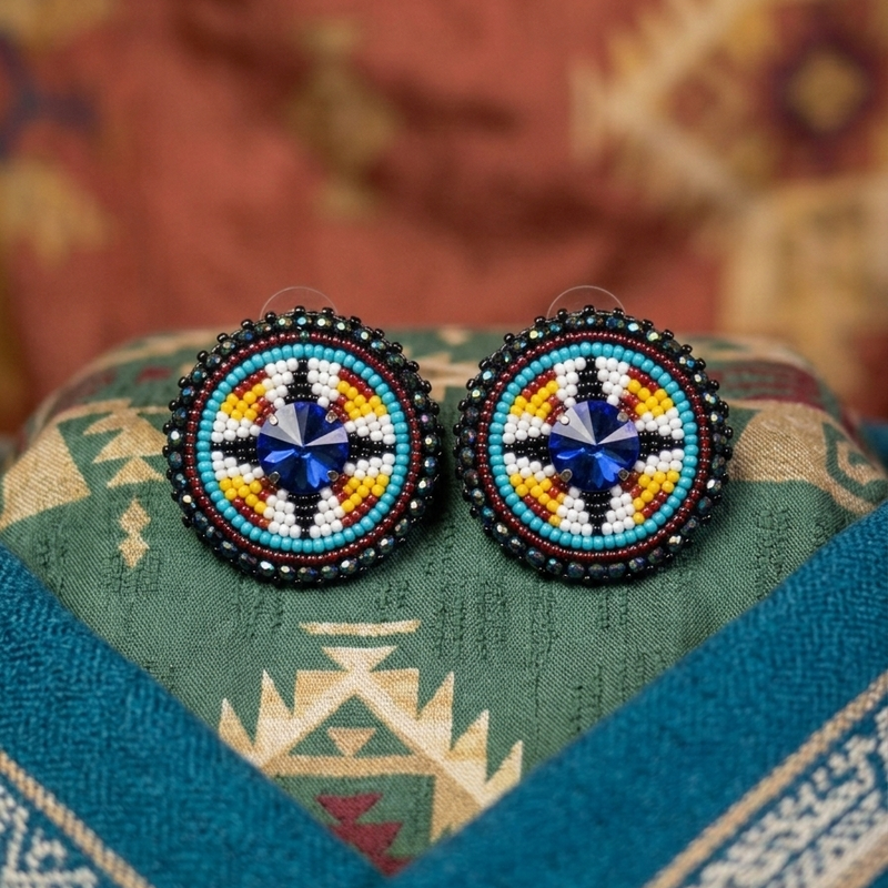 Beaded Halo Studs-4
