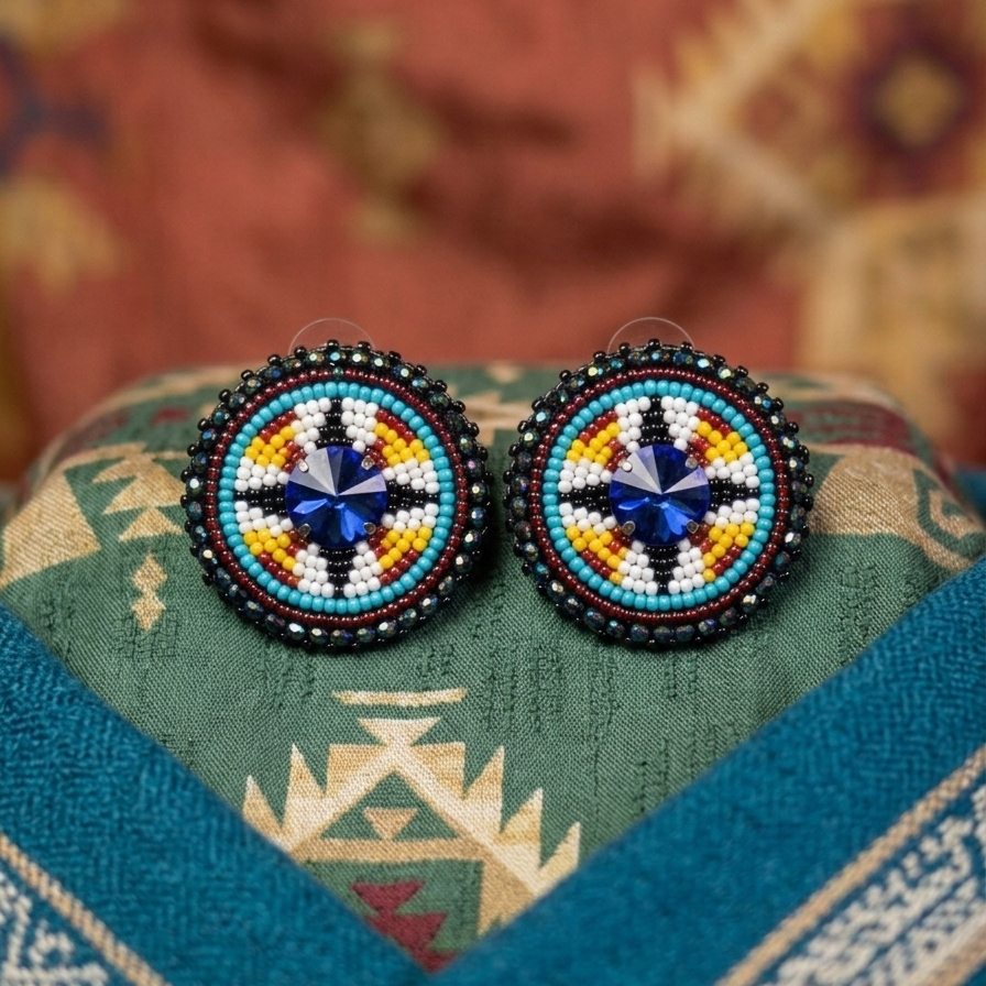 Beaded Halo Studs-4