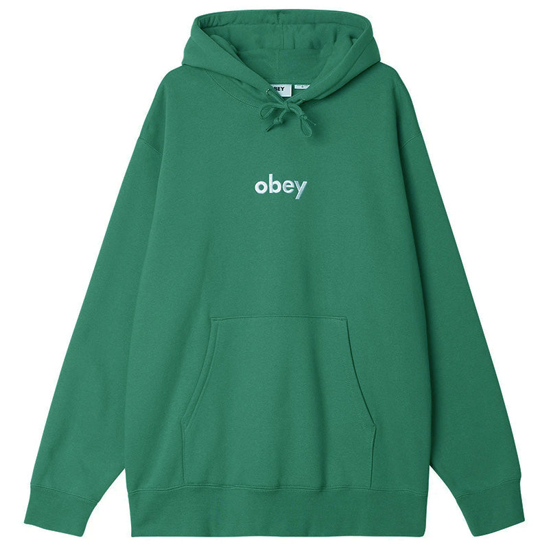 Obey 'Lowercase Embroidered' Hoodie - Palm Leaf-1