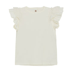 Kid Girl T-shirt SS | Egret | En Fant-1