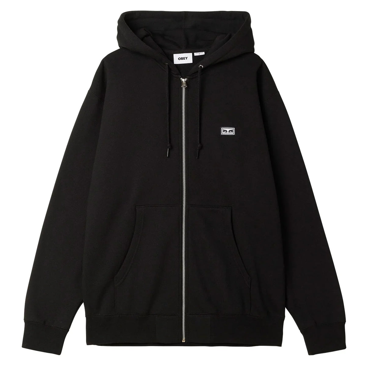 Obey 'Established Works' Zip-Up Hoodie - Black