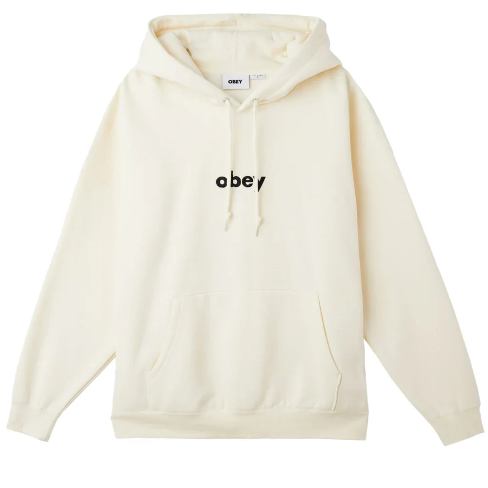 Obey 'Lowercase Embroidered' Hoodie - Unbleached-1