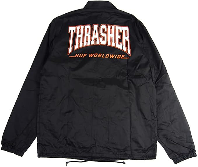 HUF X Thrasher 'Split Coaches' Windbreaker - Black-2