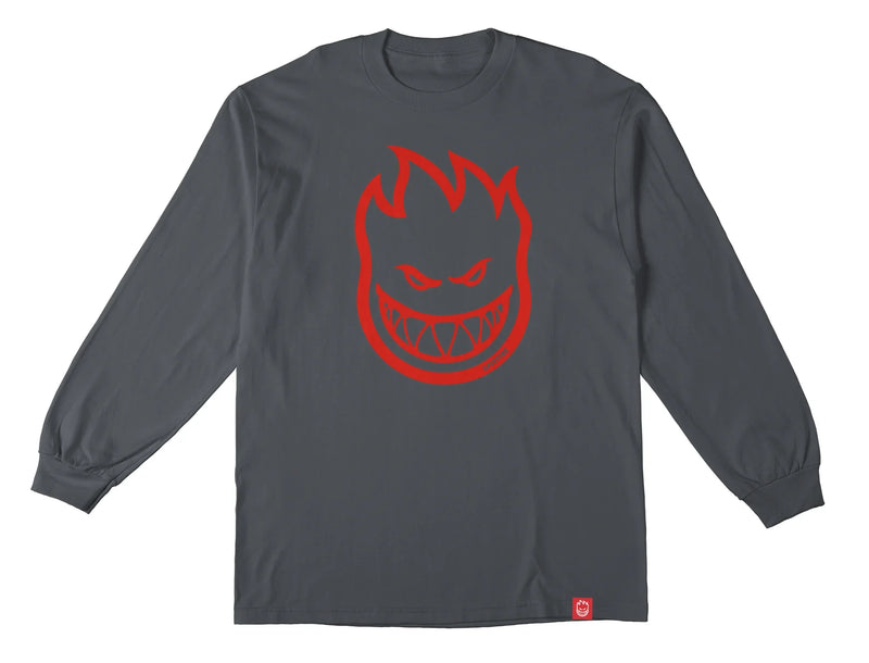Spitfire 'Big Head' L/S Tee - Charcoal/Red-1