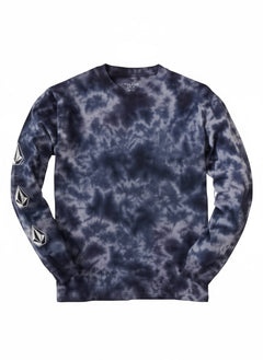 Volcom 'Iconic Stone Tie Dye' L/S Tee - Blue (KIDS)-1