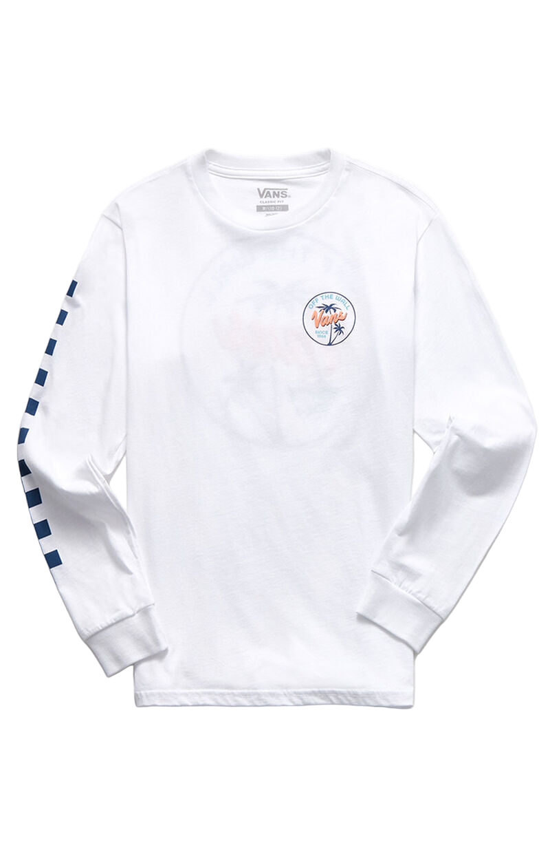 Vans 'Palm Script' L/S Tee - White (KIDS)-1