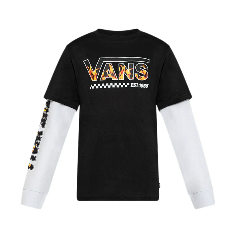 Vans ‘Digi Flames' Twofer L/S Tee - Black (KIDS)-1