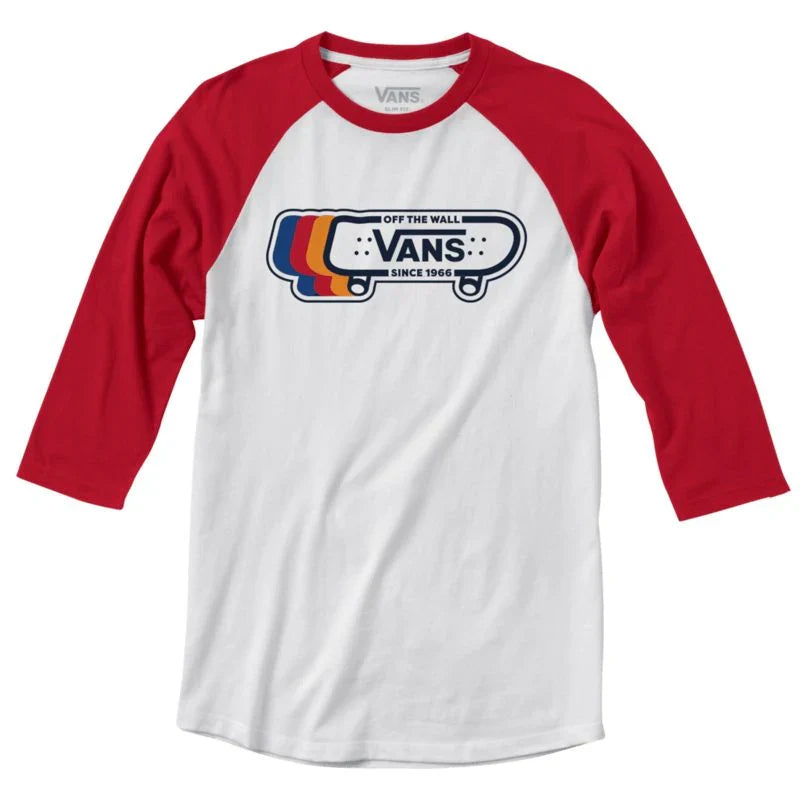 Vans 'Sk8 Since 1966' Raglan Tee - White/Red (KIDS)-1