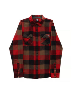 Vans 'Box' Flannel Shirt - Red/Brown (KIDS)-1