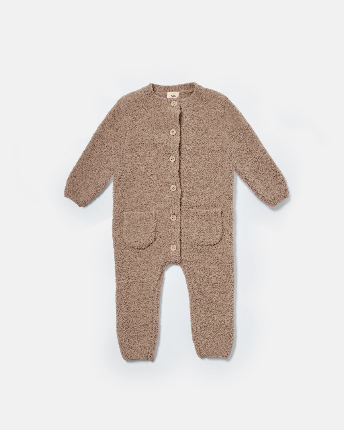 Long Sleeve Romper - Fuzzy | Taupe | 7AM-1