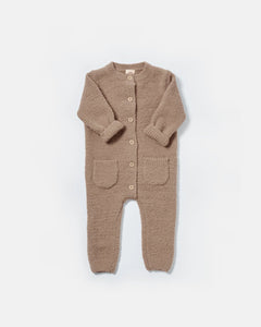 Long Sleeve Romper - Fuzzy | Taupe | 7AM-2