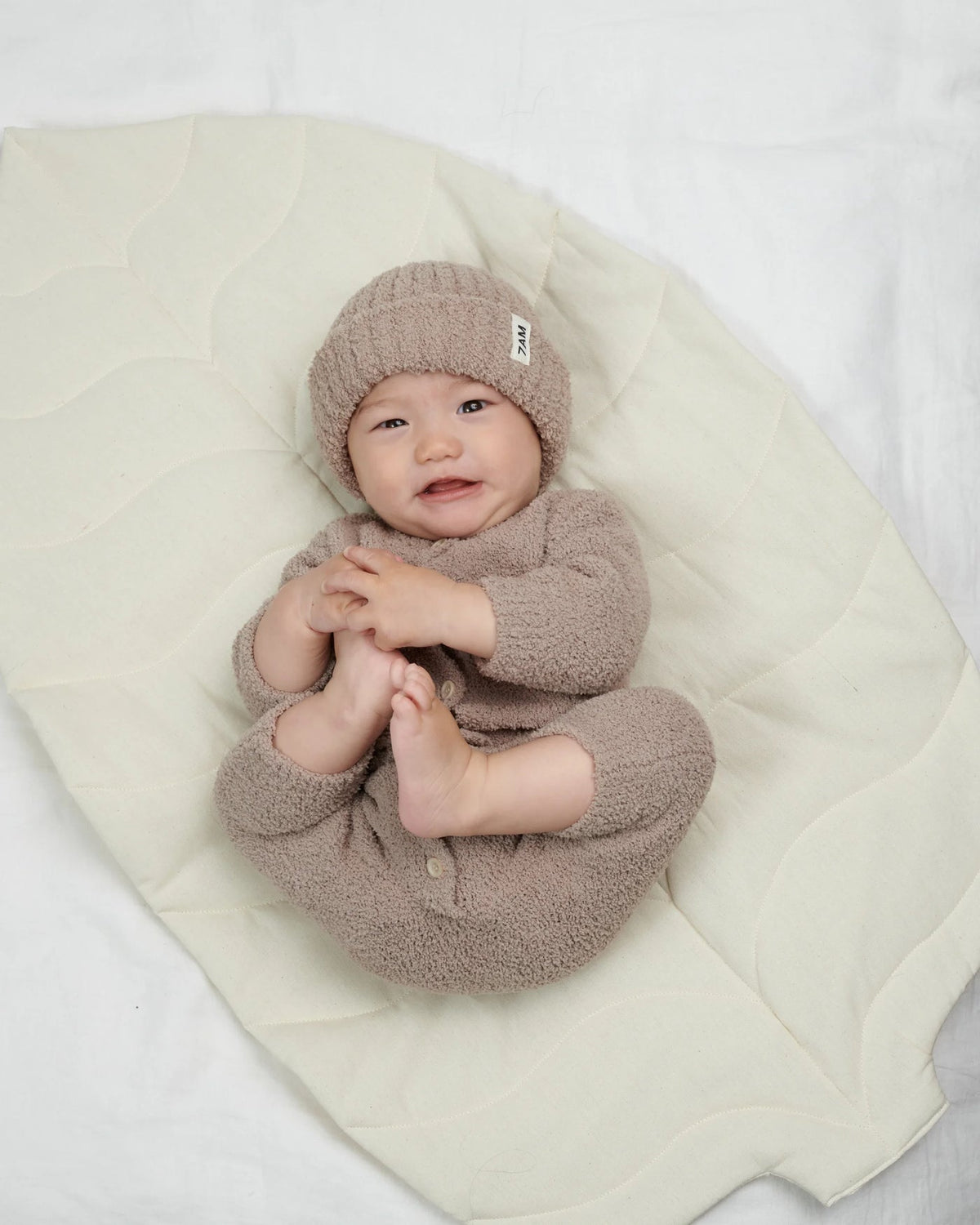 Long Sleeve Romper - Fuzzy | Taupe | 7AM-7
