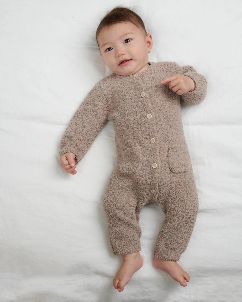 Long Sleeve Romper - Fuzzy | Taupe | 7AM-8