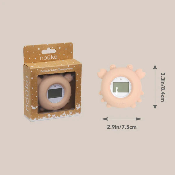 Bathtub Safety Thermometer Crab | Soft Blush | Noüka-2