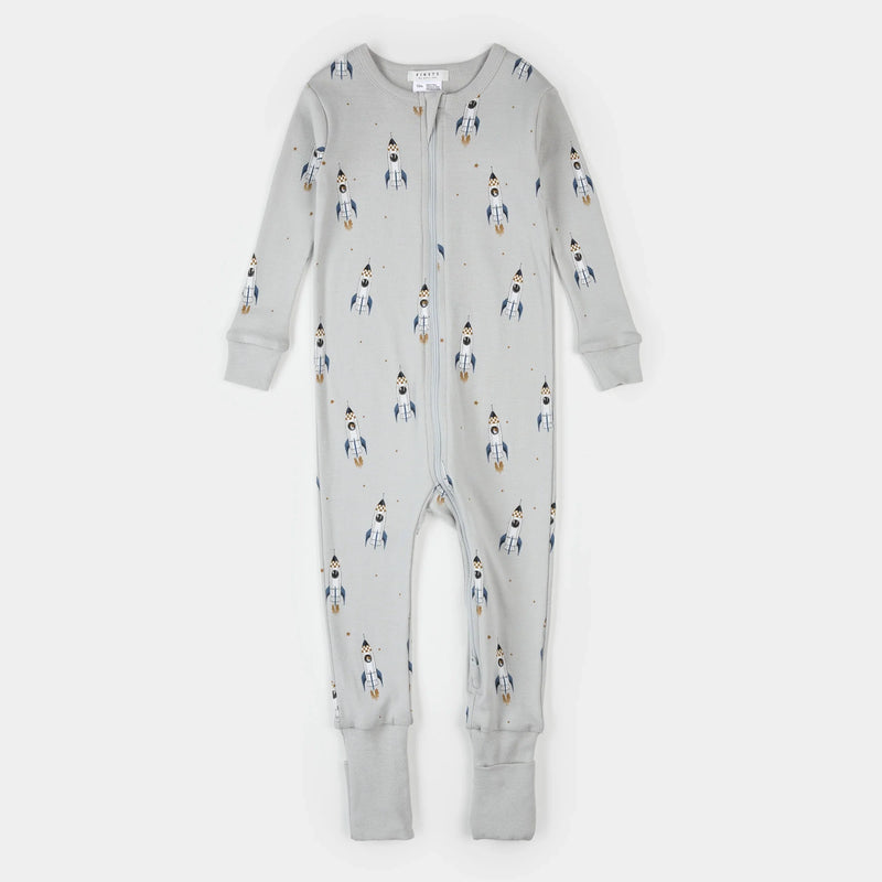 Rocket Print on Lunar Rock Convertible Sleeper | Petit Lem-1