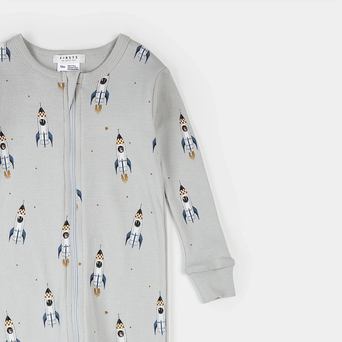 Rocket Print on Lunar Rock Convertible Sleeper | Petit Lem-2