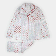 Heart Stripe on Women's Poplin PJ Set | Petit Lem-3