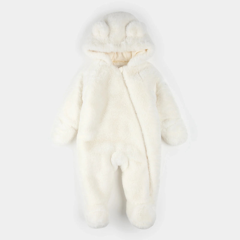 Plush Bear Playsuit | Off-White | Petit Lem-1