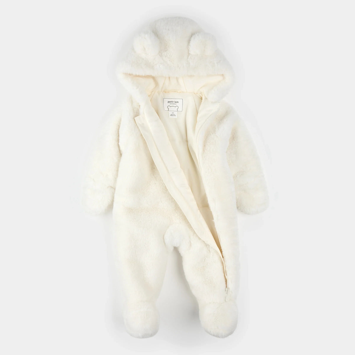 Plush Bear Playsuit | Off-White | Petit Lem-3