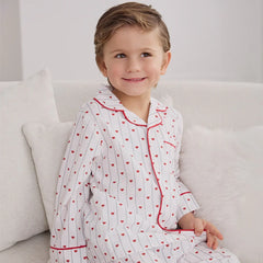 Heart Stripe on Poplin PJ Set | Petit Lem-1