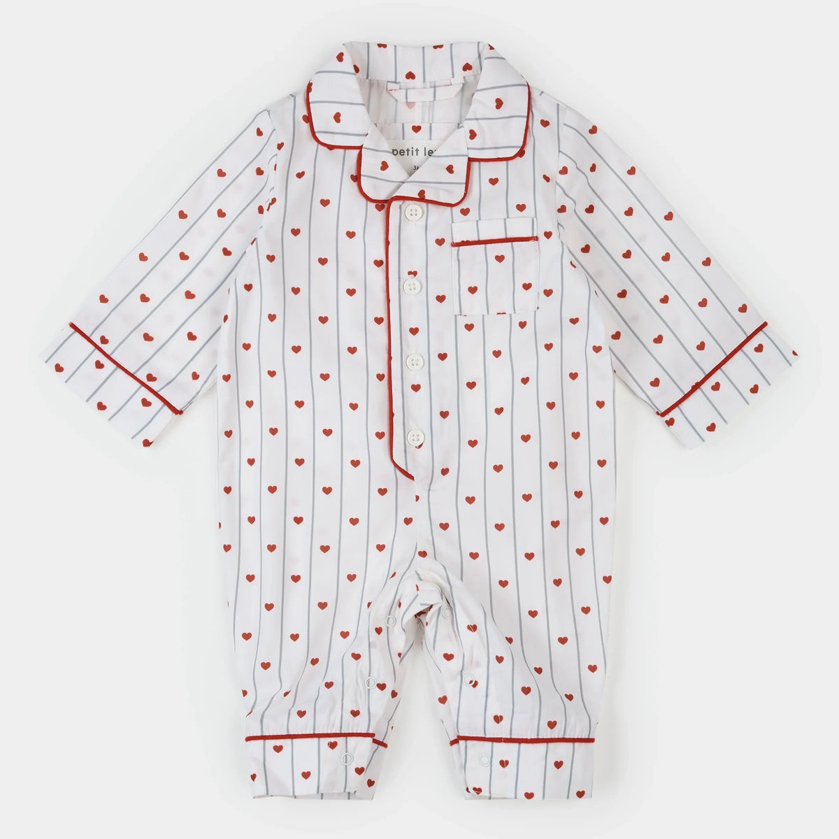 Heart Stripe on Poplin Romper | Petit Lem-2
