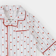 Heart Stripe on Poplin Romper | Petit Lem-3