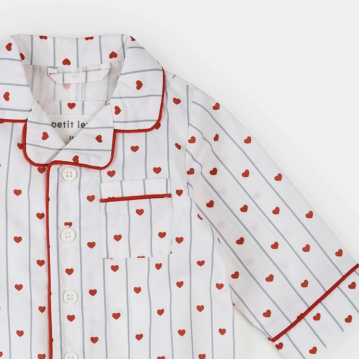 Heart Stripe on Poplin Romper | Petit Lem-3