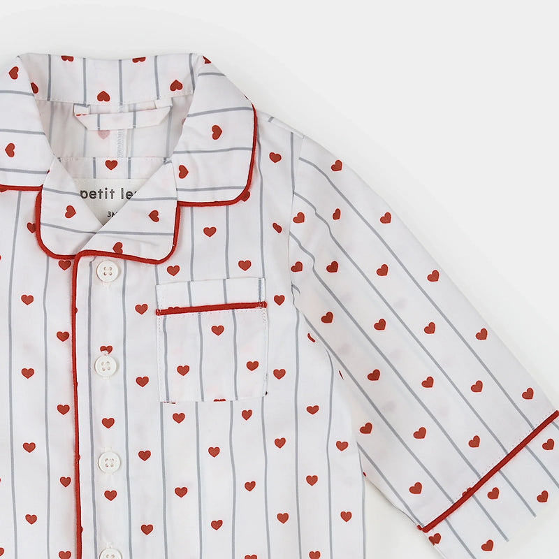 Heart Stripe on Poplin Romper | Petit Lem-3