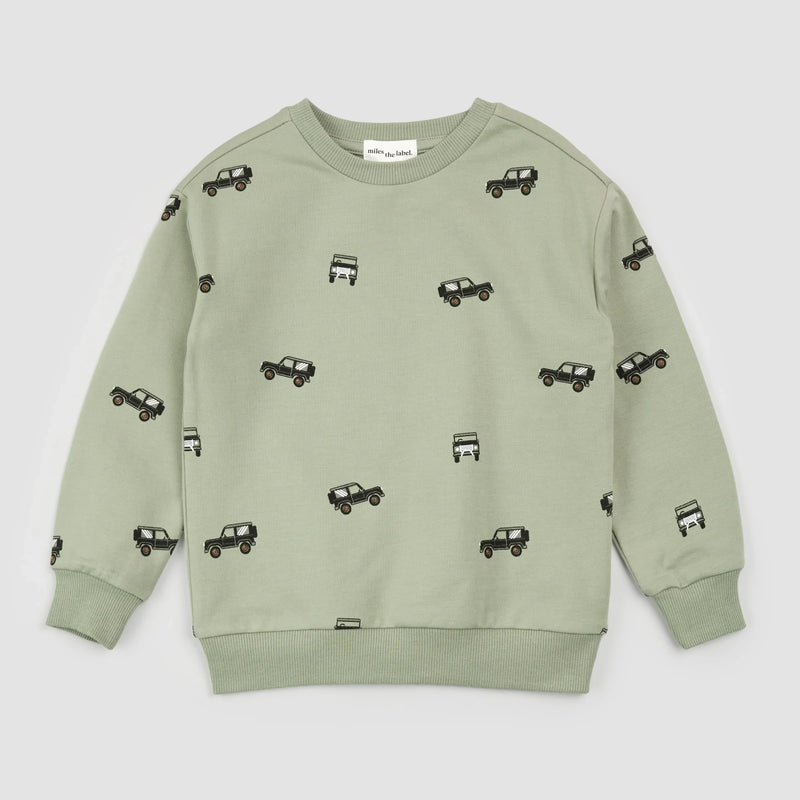 Off Roading Print on Sage Sweatshirt | Miles the Label-1