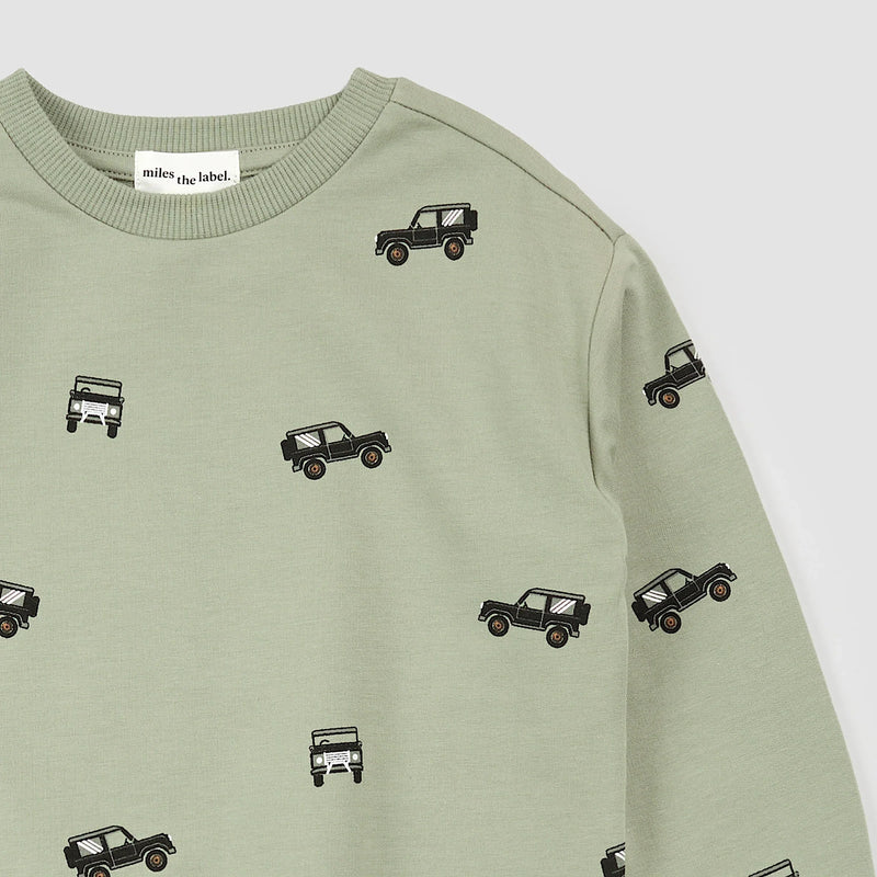 Off Roading Print on Sage Sweatshirt | Miles the Label-2