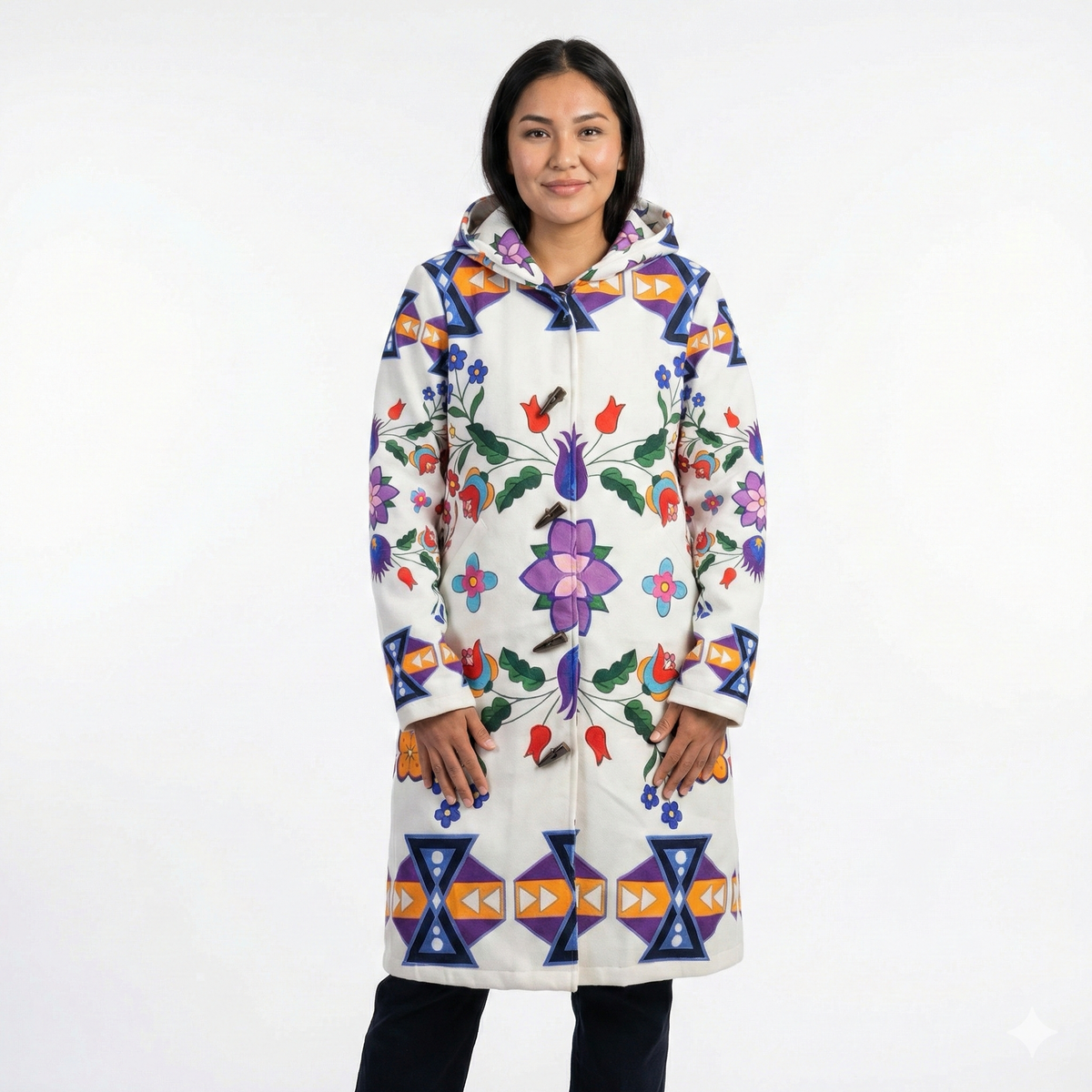 Arctic Flowers Long Coat-1