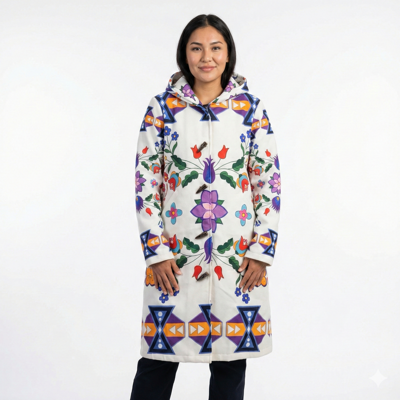 Arctic Flowers Long Coat-1