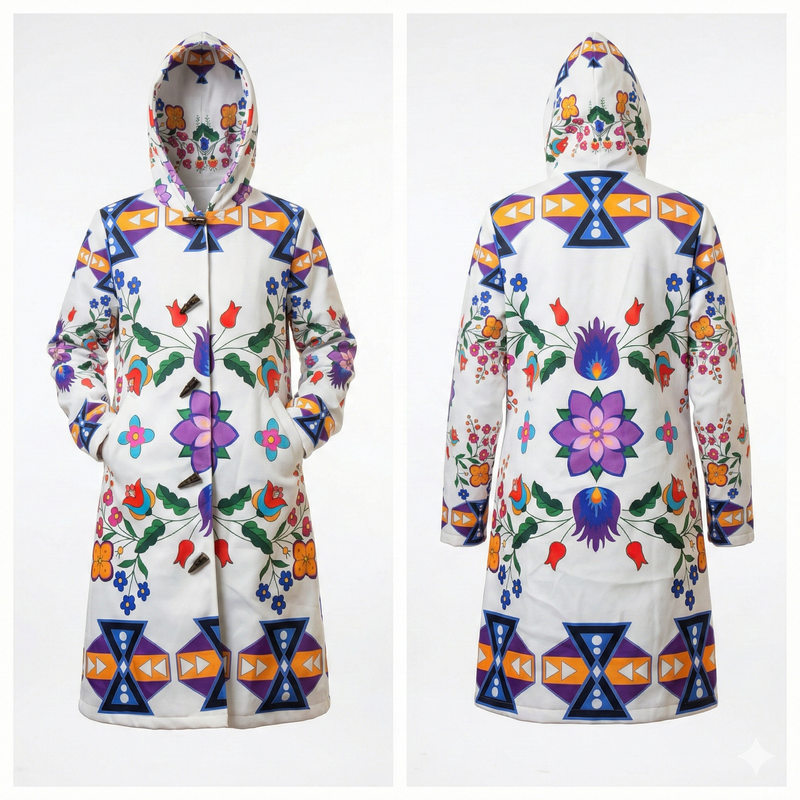 Arctic Flowers Long Coat-3