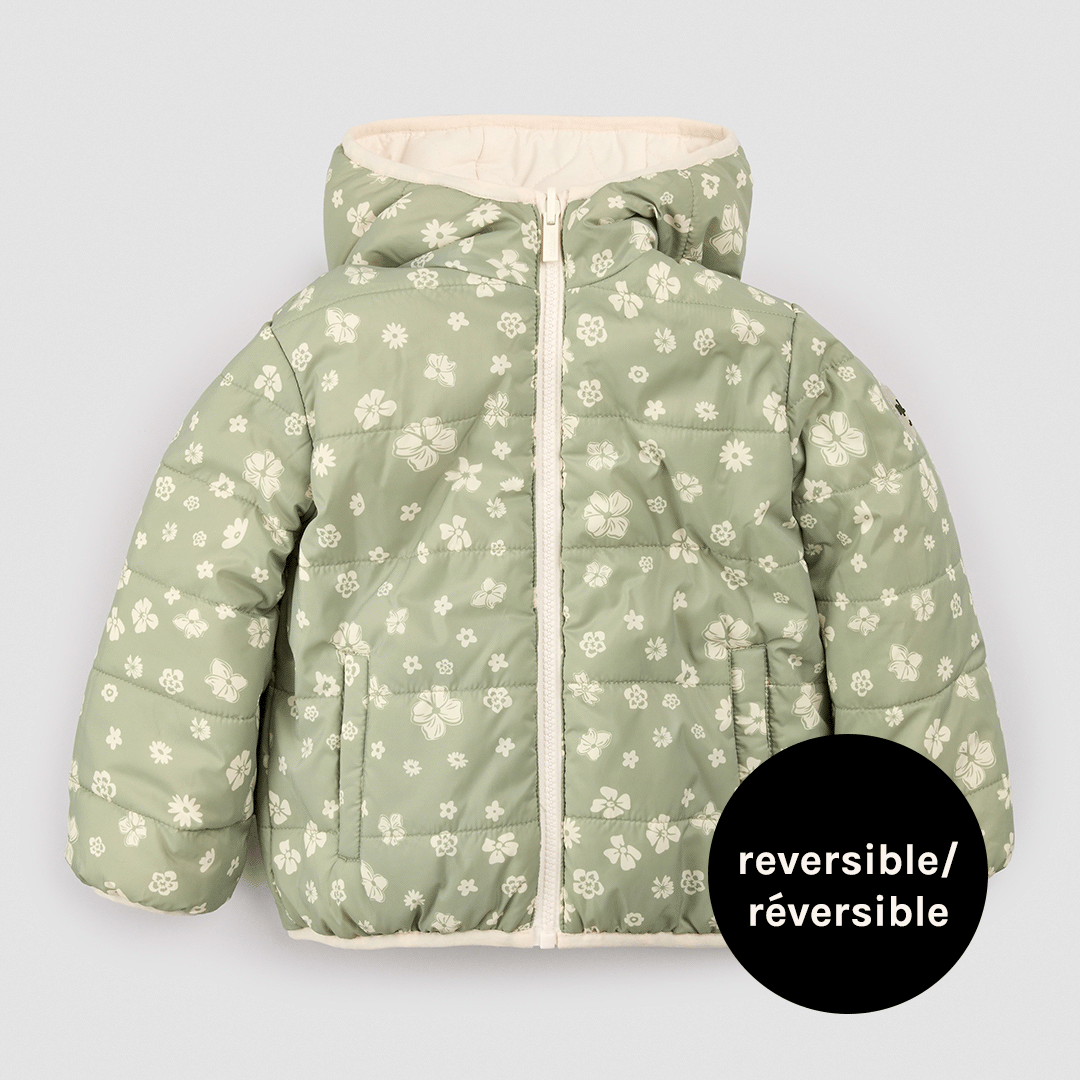 Reversible Jacket | Sage Floral Print on Birch | Miles the Label-1