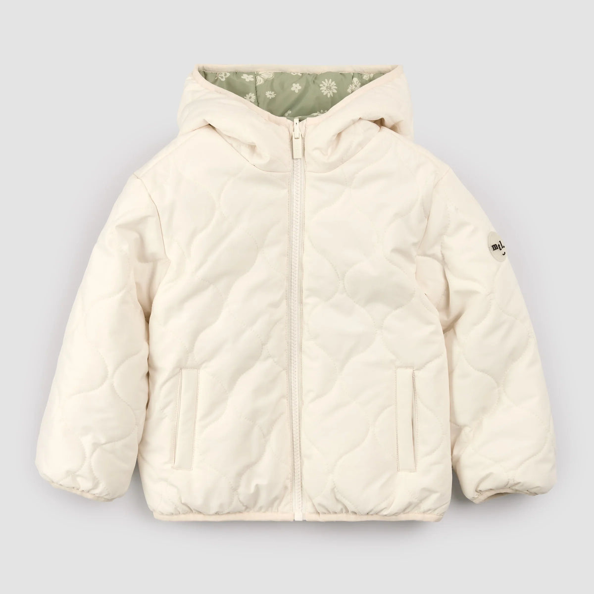 Reversible Jacket | Sage Floral Print on Birch | Miles the Label-2