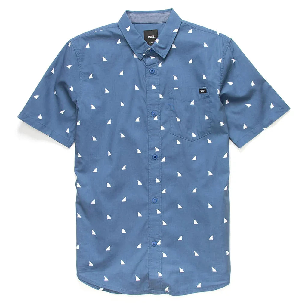Vans 'Shark Fin Ditsy' S/S Shirt - Blue (KIDS)-1