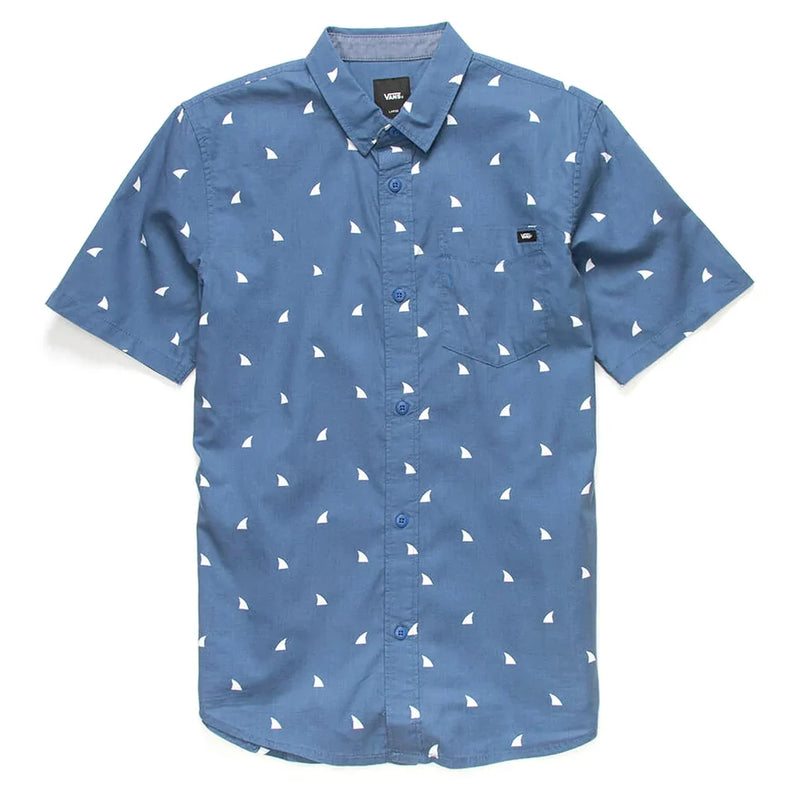 Vans 'Shark Fin Ditsy' S/S Shirt - Blue (KIDS)-1