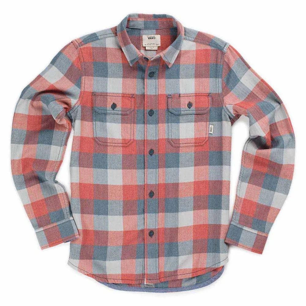 Vans 'Alameda Boys' Flannel Shirt - Orange/Blue (KIDS)-1