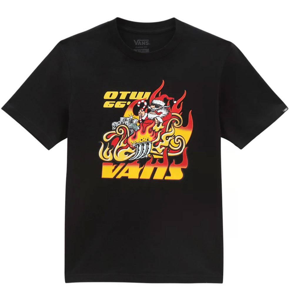 Vans 'Santa Flames' Tee - Black (KIDS)-1