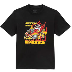 Vans 'Santa Flames' Tee - Black (KIDS)-1