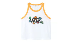 Vans 'Stacked Floral' Cropped Tank Top - White/Orange-1